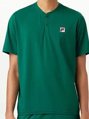 FILA Essentials Short Sleeve Henley Men's - Green (SIZE M)